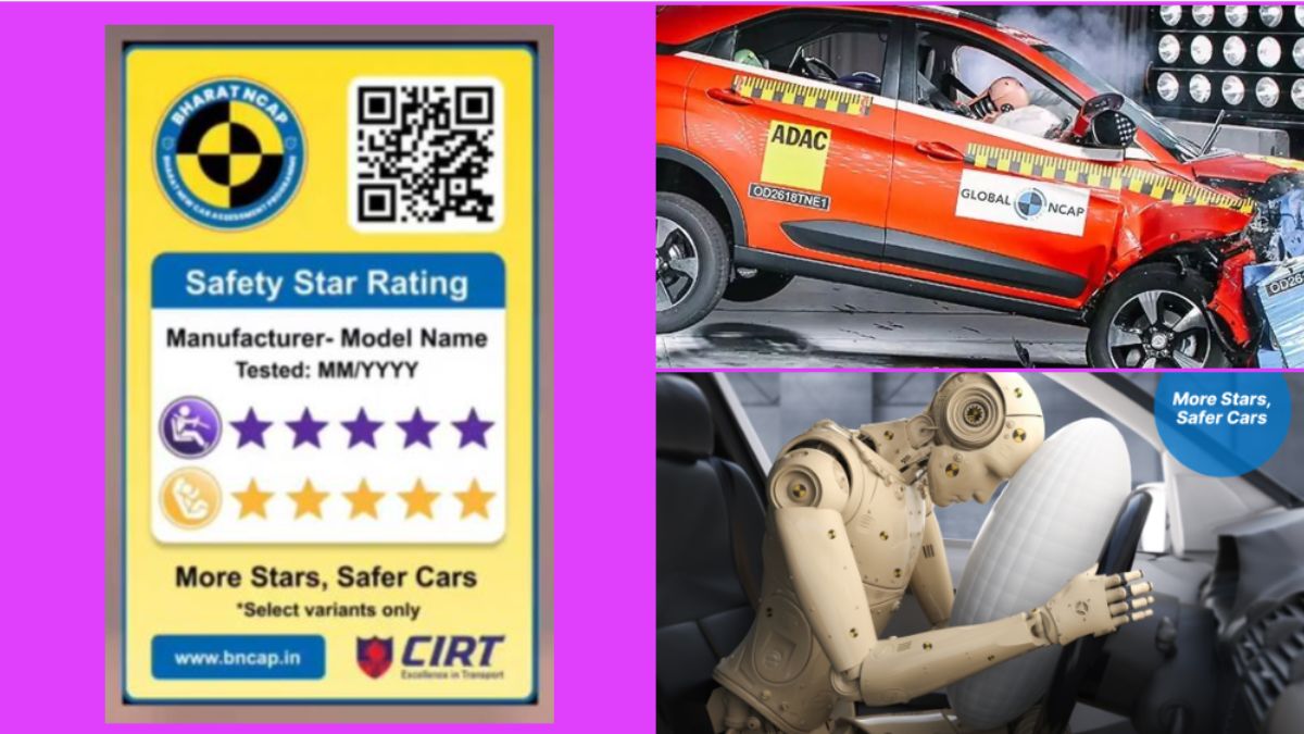 Bharat NCAP safety rating stickers