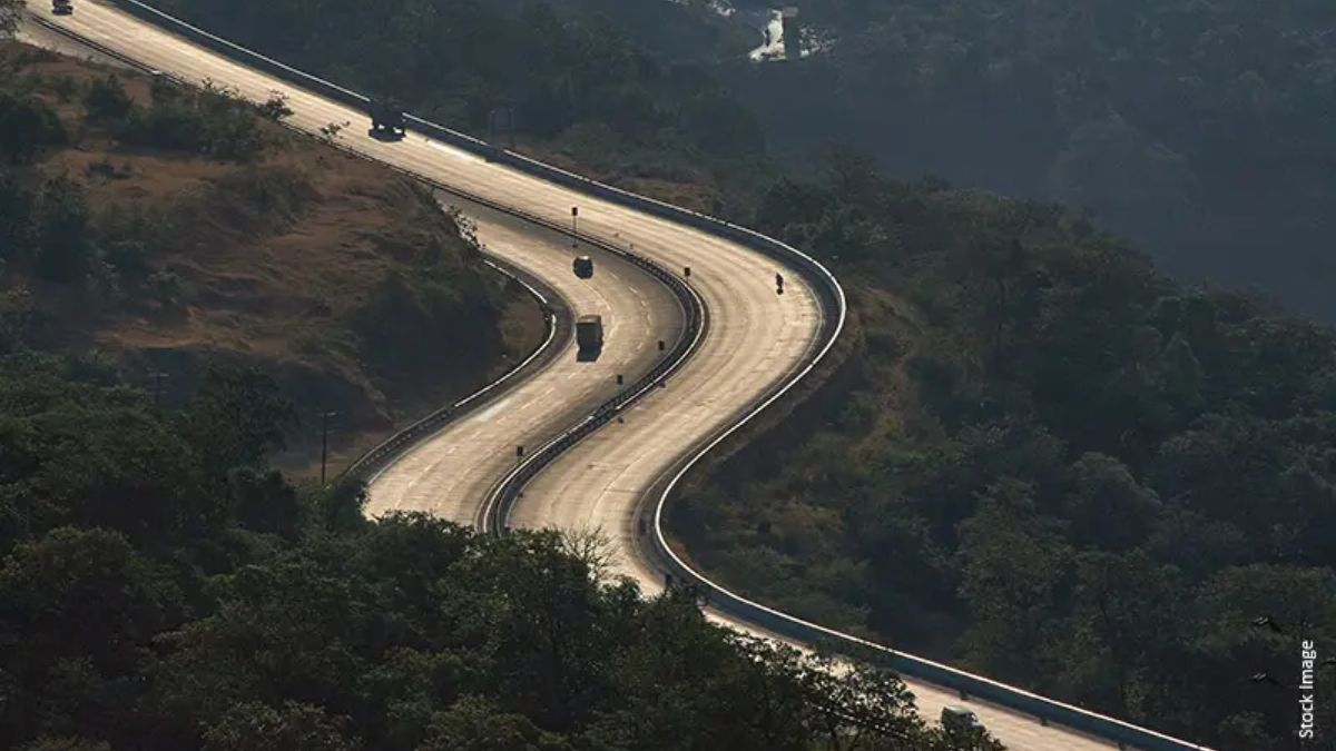 Motorcyclist on Mumbai-Pune Expressway