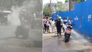 Pune: Electric Scooter Catches Fire Near DSK Chowk in Dhayari, No Injuries Reported