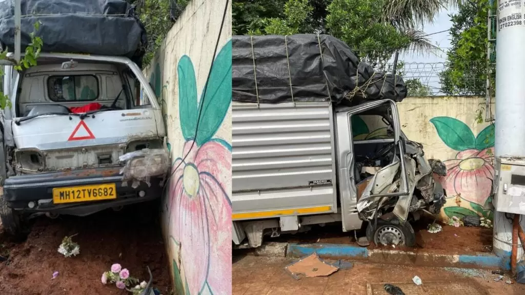 Pune: Tempo Crashes into Pole Near Wakdewadi Chowk, Driver Injured