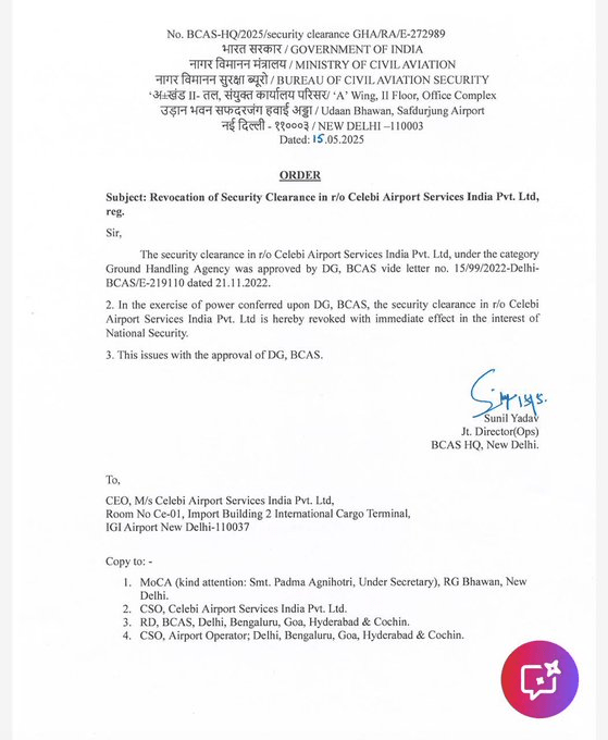 India Revokes Security Clearance of Turkish Firm Celebi Over National Security Concerns 2 image 44