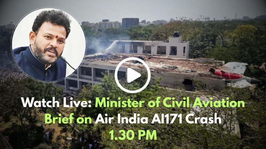 Watch Live: Union Civil Aviation Minister to Address Nation at 1:30 PM on Ahmedabad Air India Flight AI171