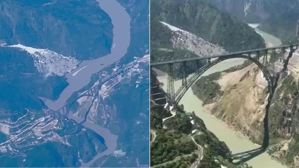 Chenab Rail Bridge Becomes a Scenic Highlight for Srinagar Flights – Passengers in Awe
