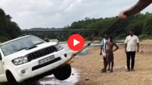 Elephant pulls stuck Toyota from River