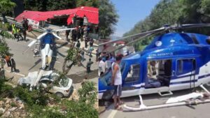 Private Helicopter Bound for Kedarnath Performs Emergency Landing on Road; Pilot Injured