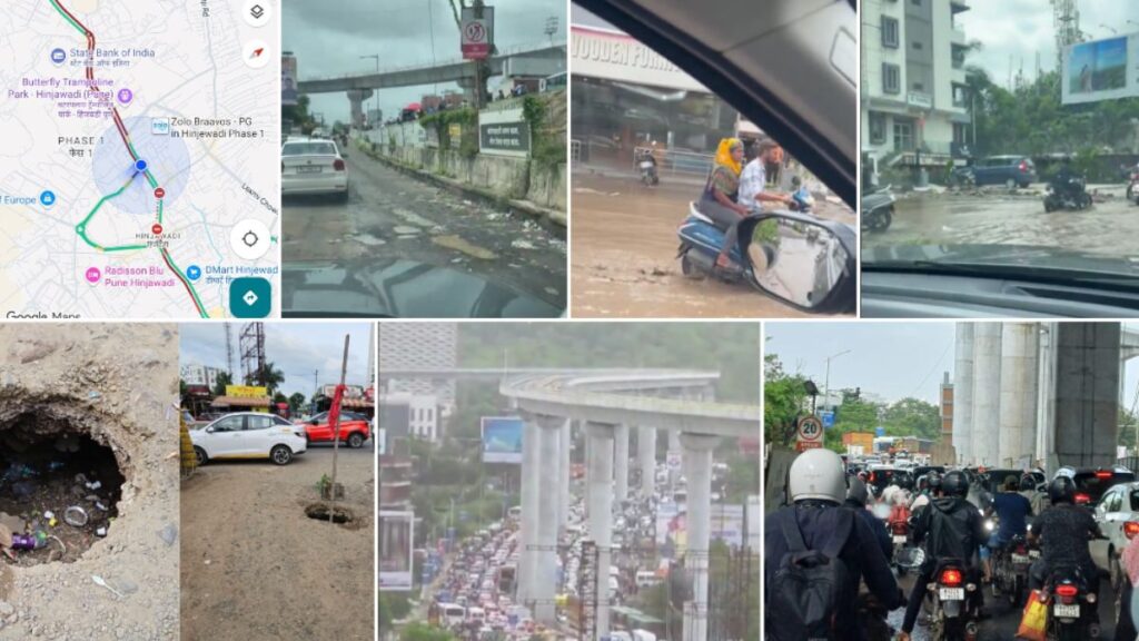 Pune: Hinjawadi Gripped by Historic Traffic Chaos Amid Rains, Metro Work, and Potholes