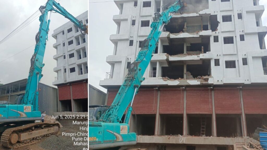 Pune: PMRDA Takes Decisive Action Against Unauthorized 6-Story Building in Marunji