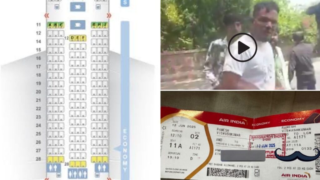 Seat 11A on Air India Flight AI711 Saves Ramesh Viswashkumar; Walks Away Unharmed from Wreckage | Watch Video
