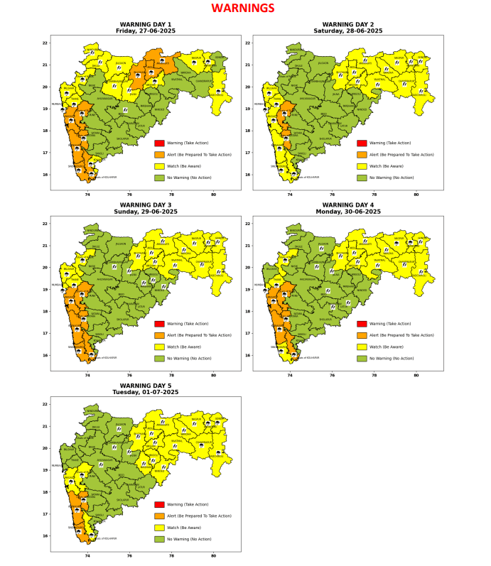 Maharashtra Weather: Orange & Yellow Warnings Issued – District-Wise Forecast for the Weekend 2 Maharashtra weather