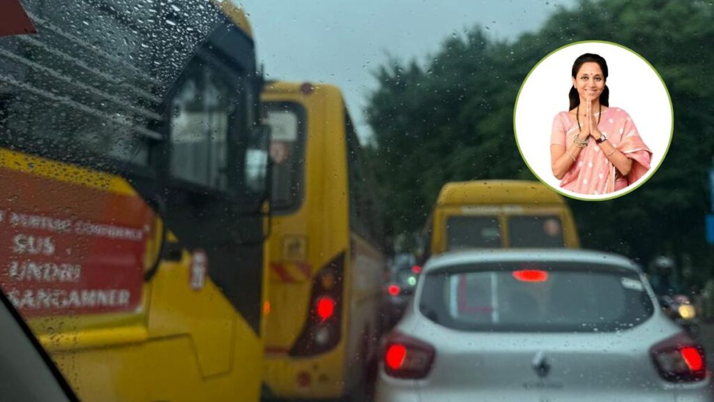 Pune: Supriya Sule Urges Dedicated Lane for School Buses in Sus to Ease Traffic on Hinjawadi Phase 3 Route 1 Dedicated Lane for School Buses in Sus