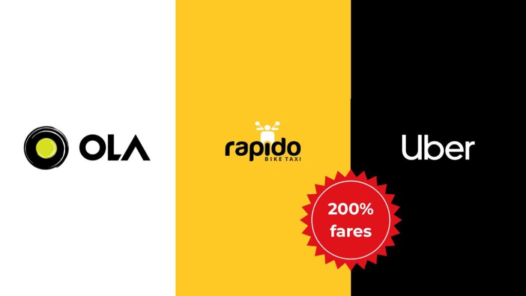 Double cab fare during peak hours