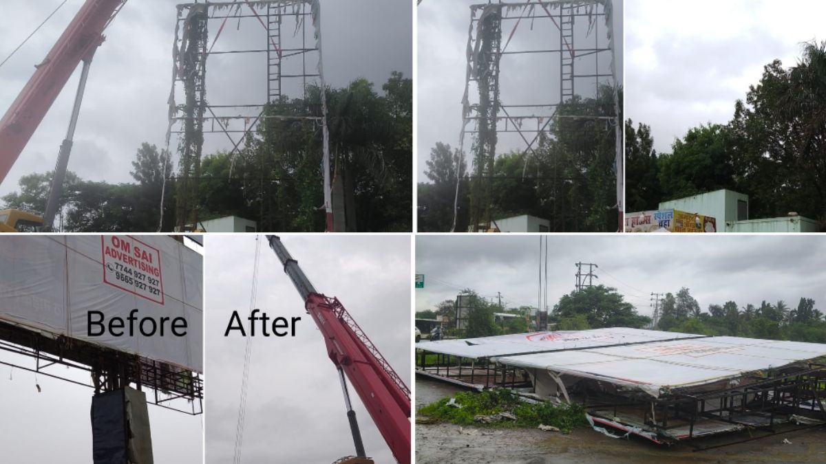 Illegal hoardings removal in Pune