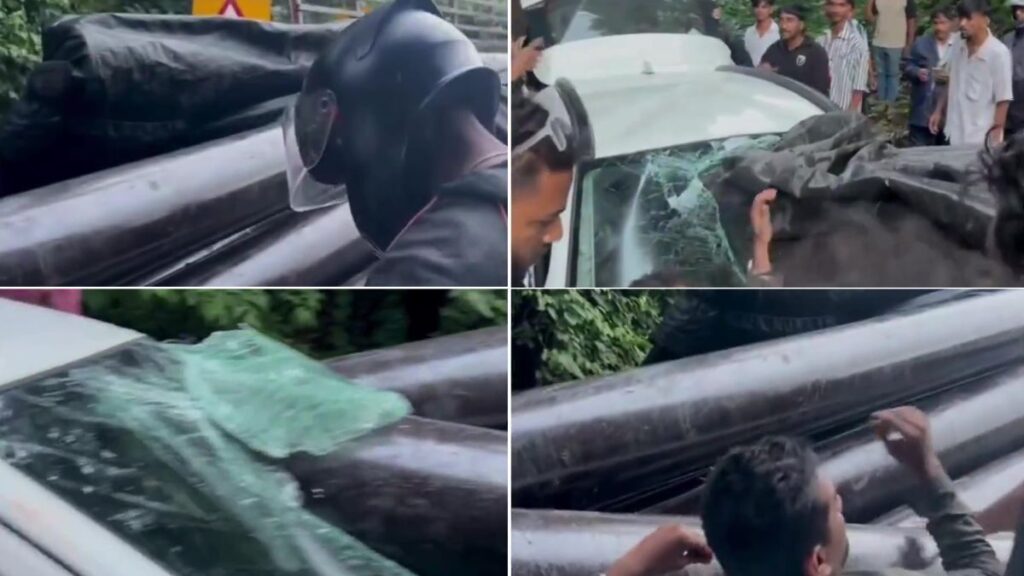 Major Accident on Mumbai-Pune Expressway Near Khopoli Ghat: Steel Pipes Fall on Vehicles, 2 Feared Dead 1 Mumbai-Pune Expressway accident