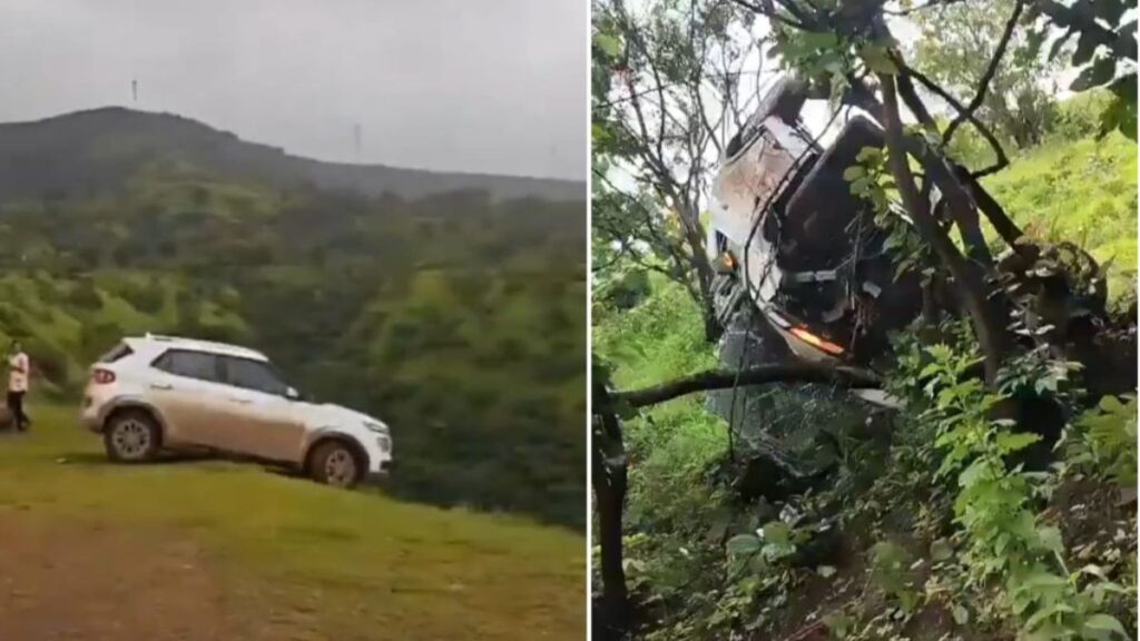 Car Stunt Goes Wrong: Youth Injured After Vehicle Plunges into Ravine Near Satara’s Reverse Waterfall 1 Reverse Waterfall Car Accident Satara