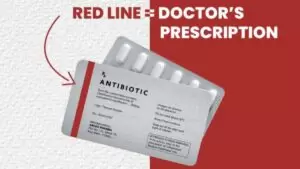 antibiotic resistance red line on medicines