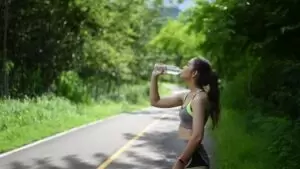 drinking water while standing
