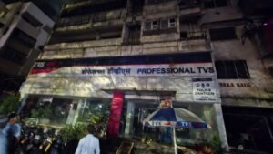 Fire at TVS showroom Pune