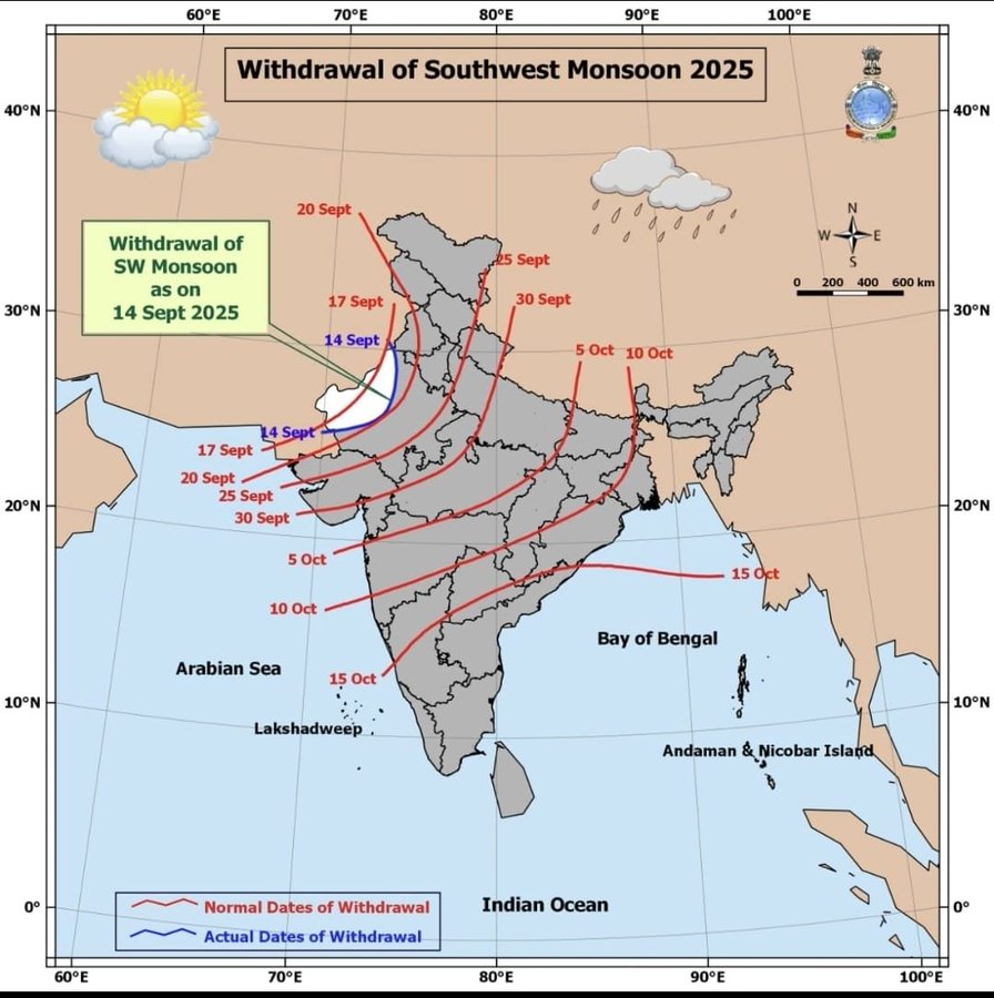 monsoon withdrawal 2025