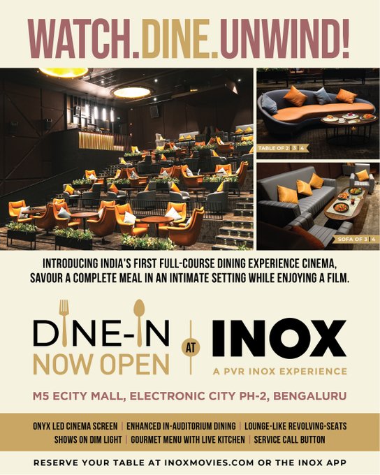 PVR INOX dine-in cinema Bengaluru