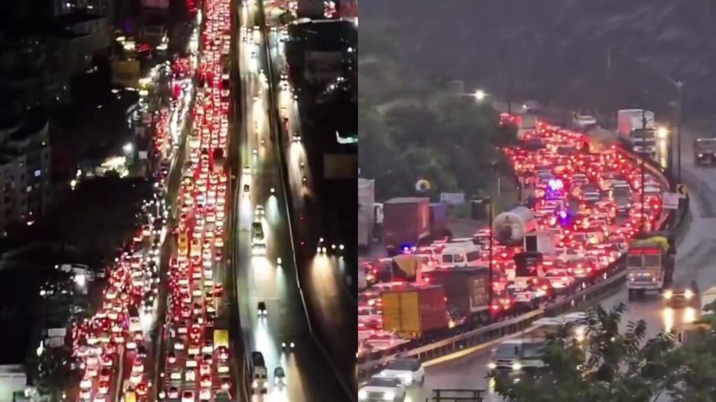 Pune Chokes with Traffic as People Return After Diwali Festivities; Highways and City Roads Clogged for Hours 1 Pune traffic after Diwali
