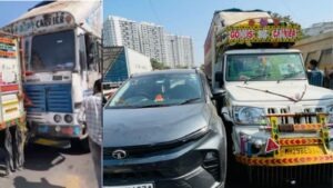 Pune: Speeding Container Crashes into Multiple Vehicles at Bhumkar Chowk, No Injuries Reported