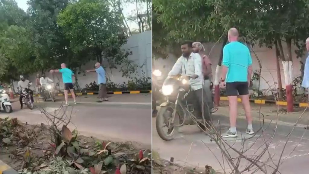 Foreigners Turn ‘Traffic Cops’ in Pune: Viral Video of Pimple Nilakh Footpath Standoff Shames Bikers