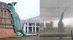 Viral Video: Brazil’s Statue of Liberty Replica Toppled by 90 km/h Storm Winds in Guaíba | Fact Check