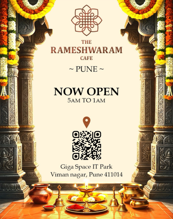 The Rameshwaram Cafe opening placard