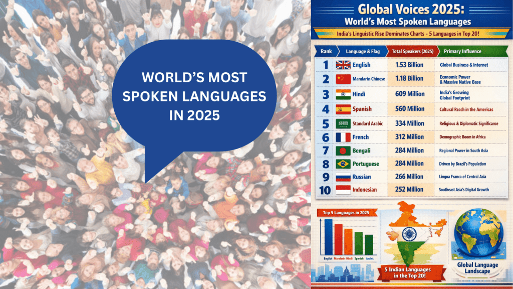Ranked: World’s Most Spoken Languages in 2025; Five Indian Languages Make it to Global Top 20