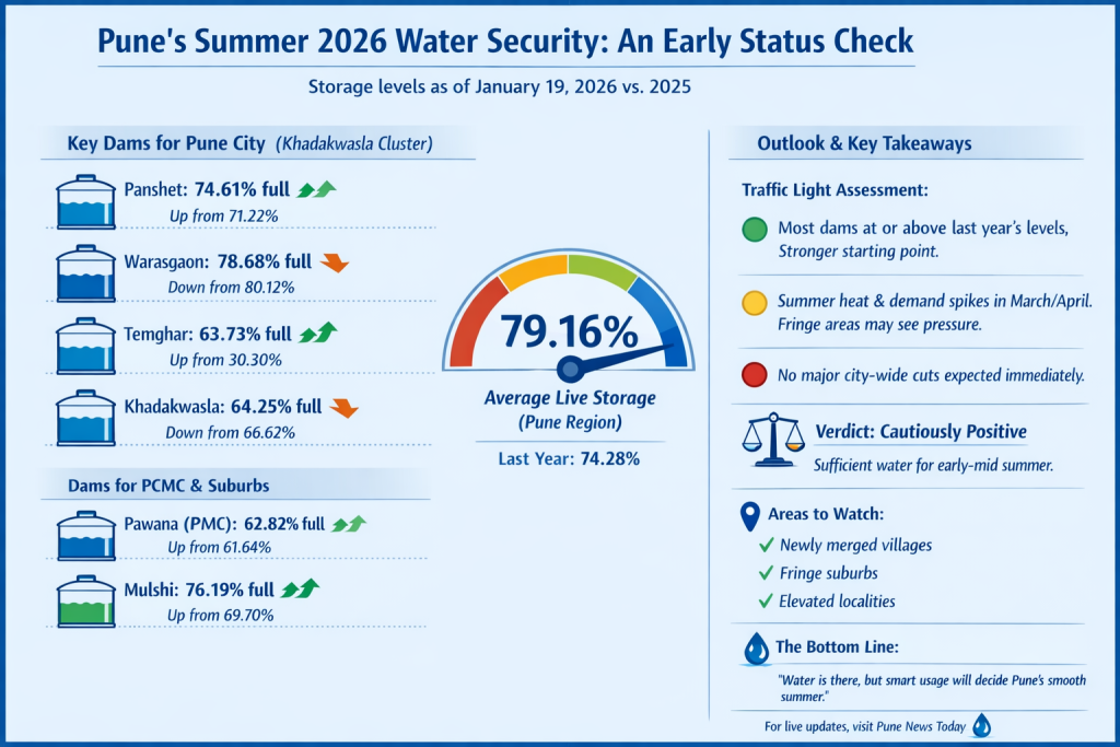Infographic of Pune Water Stock - January 2026