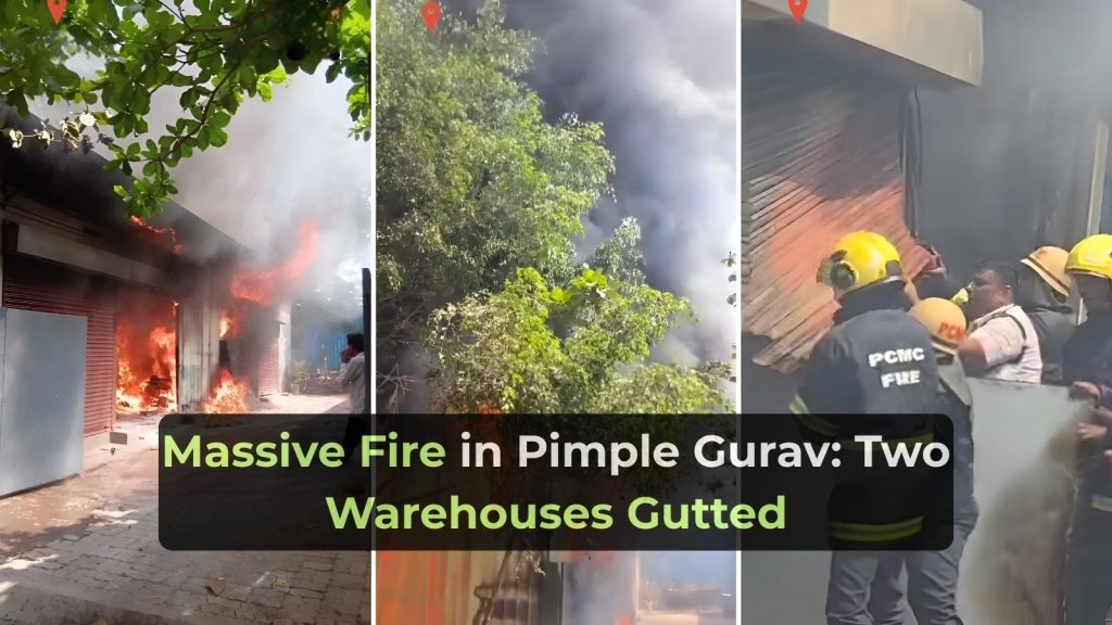 Massive Fire Guts Two Warehouses in Pimple Gurav