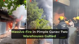 Massive Fire Guts Two Warehouses in Pimple Gurav