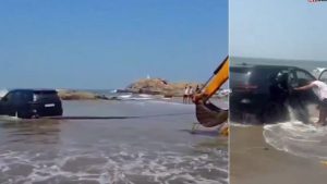Fortuner Gets Stuck at Goa’s Vagator Beach