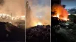 Pune: Massive Fire Destroys Illegal Scrap Warehouses in Chikhali; Firefighters Battle Flames for Over Two Hours
