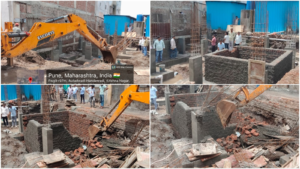 Pune Municipal Corporation demolishes unauthorized construction