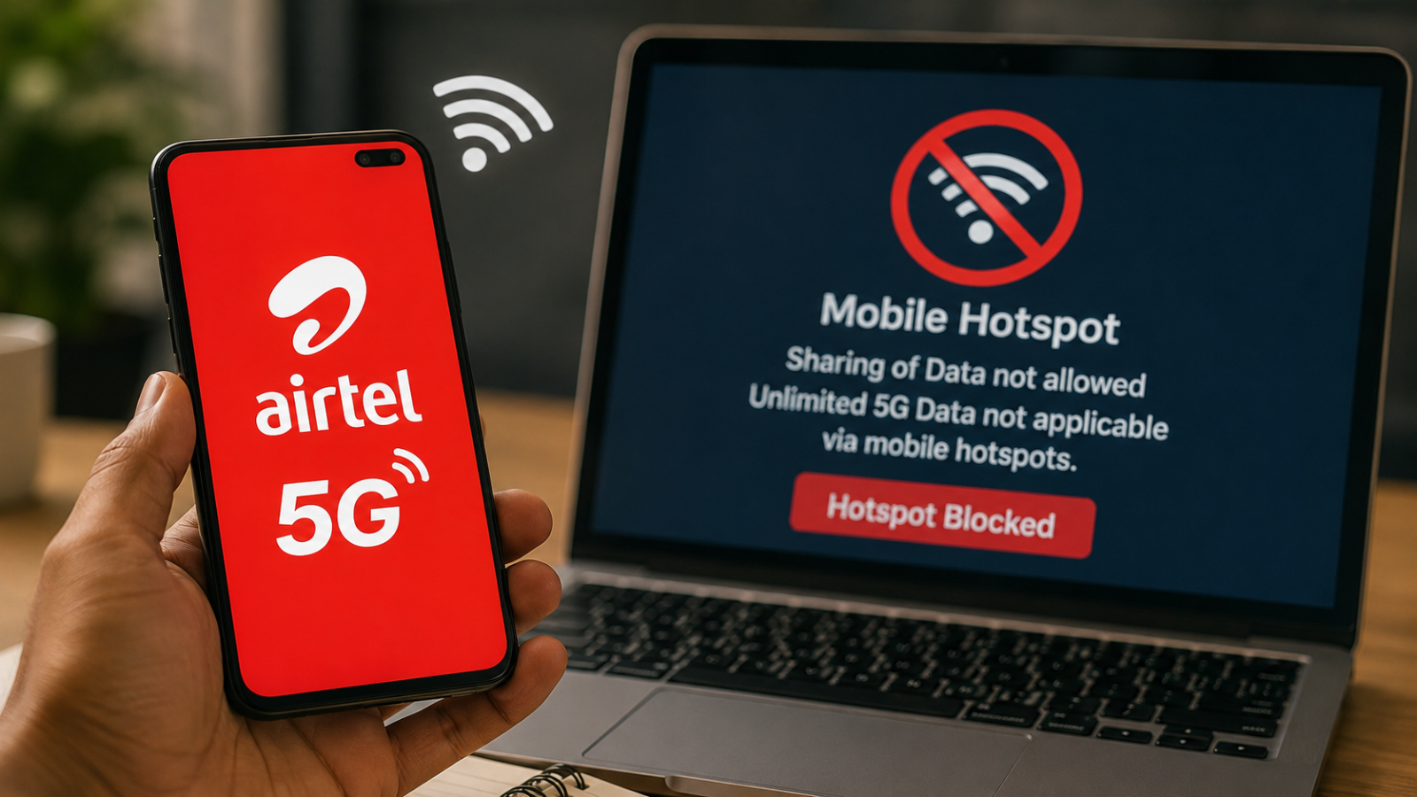 Unlimited 5G Data Blocked On Mobile Hotspots of Airtel Customers