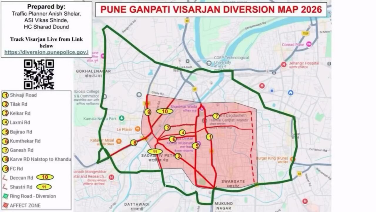 Pune Ganesh Visarjan Traffic Advisory